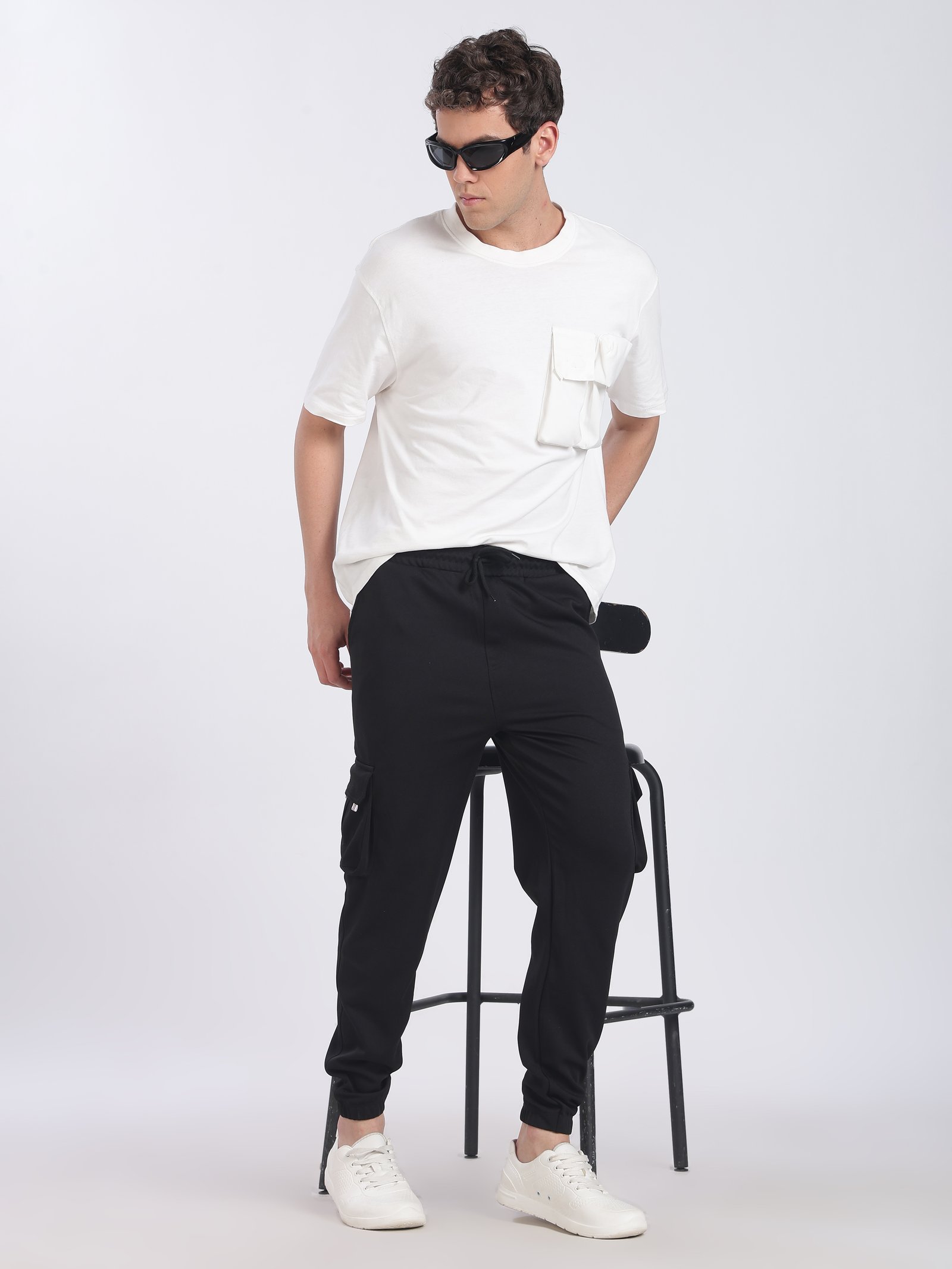 Lycra 6 Pocket Cargo Pant With cuff (Black)